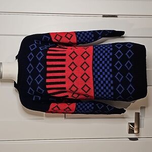 Vintage 80s L. Lynch Geometric Acrylic Knit Sweater